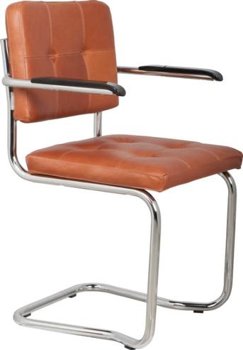 Designer Lounge Esszimmer Stuhl aus Leder braun
