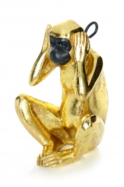 Skulptur Sitting Monkey 210 Gold / Schwarz