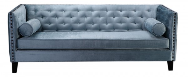 Sofa blau Chesterfield-Optik